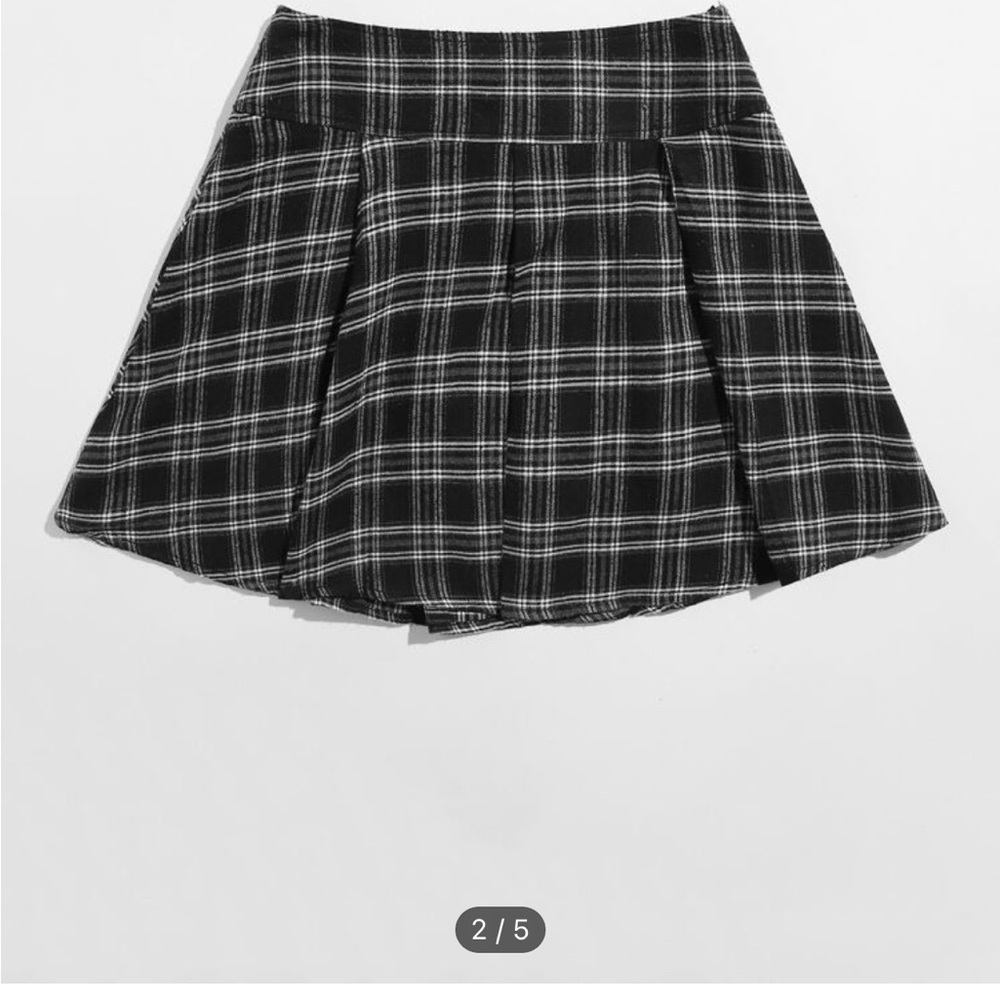 Plaid Black and White Women's Skirt